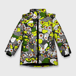 Зимняя куртка для девочки Камуфляж с авокадо