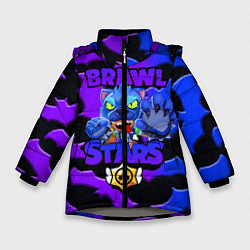 Куртка зимняя для девочки BRAWL STARS LEON WOLF BAT, цвет: 3D-светло-серый