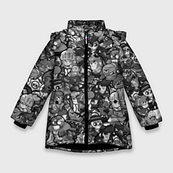 Куртка зимняя для девочки BRAWL STARS BLACK, цвет: 3D-черный