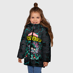 Куртка зимняя для девочки Изуку Мидория, цвет: 3D-светло-серый — фото 2
