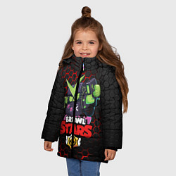 Куртка зимняя для девочки BRAWL STARS VIRUS 8-BIT, цвет: 3D-красный — фото 2