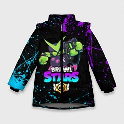 Куртка зимняя для девочки BRAWL STARS VIRUS 8-BIT, цвет: 3D-светло-серый