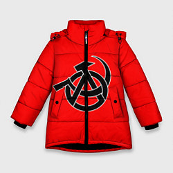 Куртка зимняя для девочки Анархия, цвет: 3D-черный