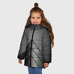 Куртка зимняя для девочки Броня металлическая, цвет: 3D-черный — фото 2