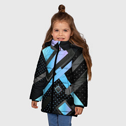 Куртка зимняя для девочки Modern Geometry, цвет: 3D-черный — фото 2