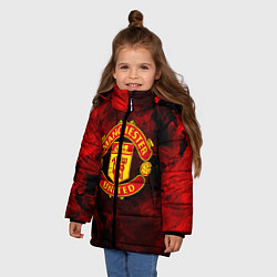 Куртка зимняя для девочки МАНЧЕСТЕР ЮНАЙТЕД, цвет: 3D-черный — фото 2