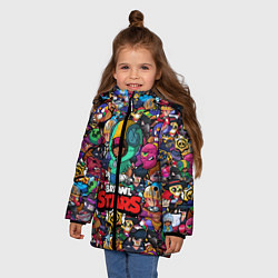 Куртка зимняя для девочки BRAWL STARS: LEON, цвет: 3D-черный — фото 2