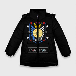 Куртка зимняя для девочки Know Senpai, цвет: 3D-черный