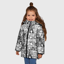 Куртка зимняя для девочки Аниме девушки, цвет: 3D-черный — фото 2