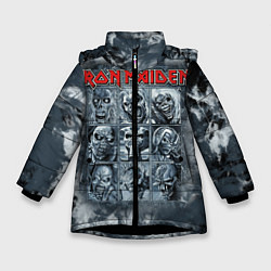 Куртка зимняя для девочки Iron Maiden, цвет: 3D-черный