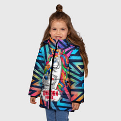 Куртка зимняя для девочки Unicorn Power Единорог, цвет: 3D-светло-серый — фото 2