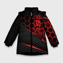 Куртка зимняя для девочки Audi RS, цвет: 3D-черный