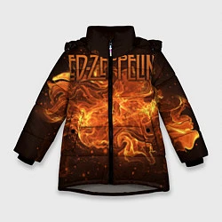 Куртка зимняя для девочки Led Zeppelin, цвет: 3D-светло-серый