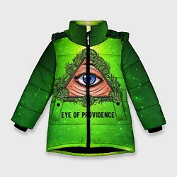 Куртка зимняя для девочки Всевидящее око, цвет: 3D-черный