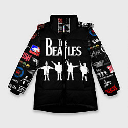 Куртка зимняя для девочки Beatles, цвет: 3D-черный