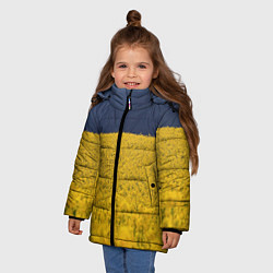 Куртка зимняя для девочки Рапсовое поле, цвет: 3D-черный — фото 2