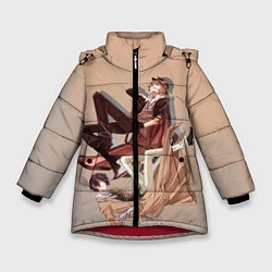 Куртка зимняя для девочки Дазай и Чуя, цвет: 3D-красный