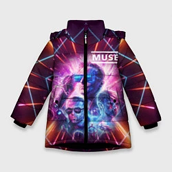 Куртка зимняя для девочки Muse, цвет: 3D-черный