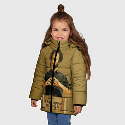 Куртка зимняя для девочки Есть в мире сердце, где живу я АСПушкин, цвет: 3D-черный — фото 2