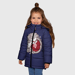 Куртка зимняя для девочки Дева Знак Зодиака, цвет: 3D-черный — фото 2