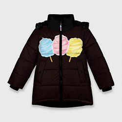 Куртка зимняя для девочки Сладкая вата, цвет: 3D-черный