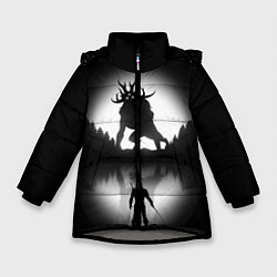 Куртка зимняя для девочки ВЕДЬМАК, цвет: 3D-светло-серый