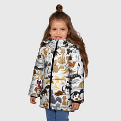 Куртка зимняя для девочки Котоколлаж 01, цвет: 3D-черный — фото 2