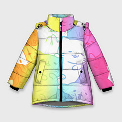 Зимняя куртка для девочки Котоколлаж 05