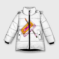 Куртка зимняя для девочки 90s, цвет: 3D-черный