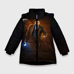 Куртка зимняя для девочки DAVID TENNANT, цвет: 3D-черный
