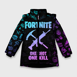 Куртка зимняя для девочки FORTNITE, цвет: 3D-черный