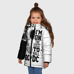 Куртка зимняя для девочки I'm on the highway to hell ACDC, цвет: 3D-светло-серый — фото 2