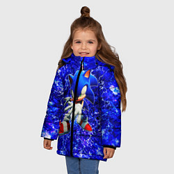 Куртка зимняя для девочки Sonic Молнии, цвет: 3D-красный — фото 2