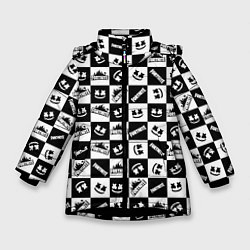 Куртка зимняя для девочки Fortnite&Marshmello, цвет: 3D-черный