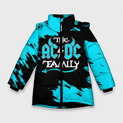 Куртка зимняя для девочки The ACDC famely, цвет: 3D-черный