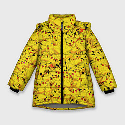 Куртка зимняя для девочки Пикачу, цвет: 3D-светло-серый