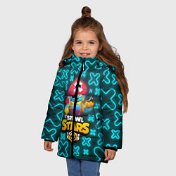 Куртка зимняя для девочки Brawl Stars Pirate Gene, цвет: 3D-красный — фото 2