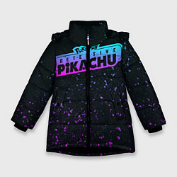 Куртка зимняя для девочки Детектив Пикачу, цвет: 3D-черный