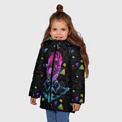Куртка зимняя для девочки Glitch man, цвет: 3D-черный — фото 2