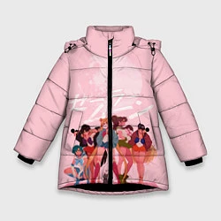 Куртка зимняя для девочки PINK SAILOR MOON, цвет: 3D-черный