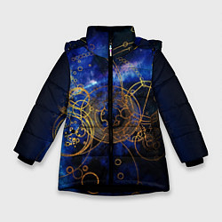 Куртка зимняя для девочки Space Geometry, цвет: 3D-черный