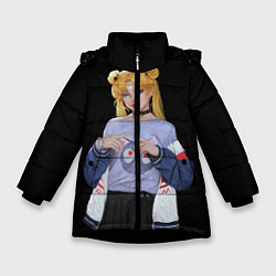 Куртка зимняя для девочки СЕЙЛОР МУН, цвет: 3D-черный
