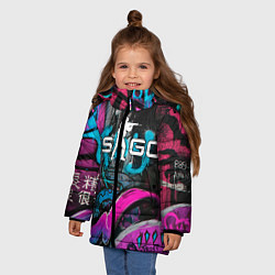Куртка зимняя для девочки CS GO - Fever Dream, цвет: 3D-черный — фото 2
