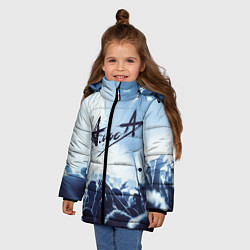 Куртка зимняя для девочки Алиса, цвет: 3D-черный — фото 2