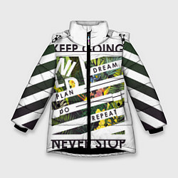 Куртка зимняя для девочки Off-White: Keep Going, цвет: 3D-черный