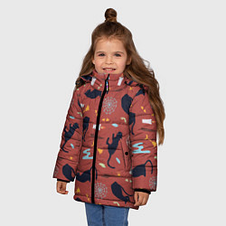 Куртка зимняя для девочки Сабрина, цвет: 3D-черный — фото 2