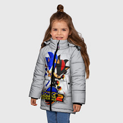 Куртка зимняя для девочки SONIC & SHADOW, цвет: 3D-черный — фото 2