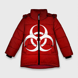 Куртка зимняя для девочки Plague Inc, цвет: 3D-красный
