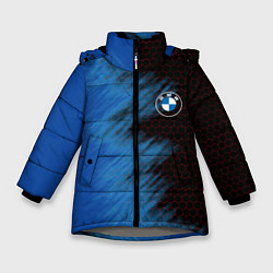 Куртка зимняя для девочки БМВ, цвет: 3D-светло-серый