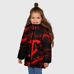 Куртка зимняя для девочки DOOM ETERNAL, цвет: 3D-черный — фото 2